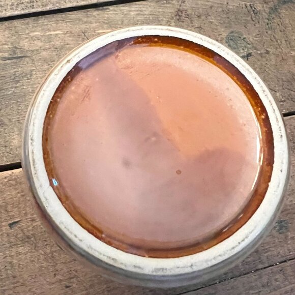 Vintage Ceramic Turkey Pinecone Autumn Canister Lid Small Crock Oak Leaves 4" - Picture 6 of 10